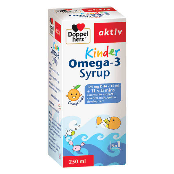 Combo 2 Siro tăng cường trí não cho bé Kinder Omega-3 250ml