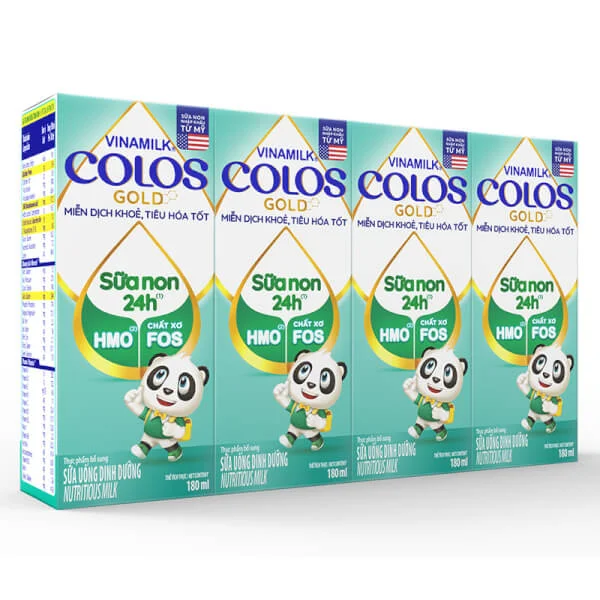 Thùng Sữa non Vinamilk ColosGold 180ml (từ 1 tuổi) lốc 4 hộp - 12 lốc
