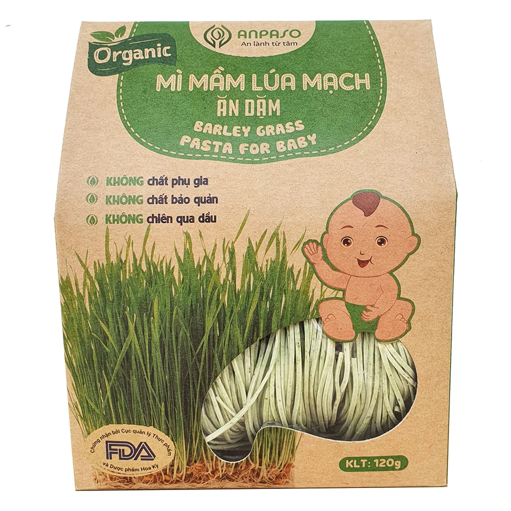 Combo 2 Mì mầm lúa mạch ăn dặm cho bé Anpaso 120g