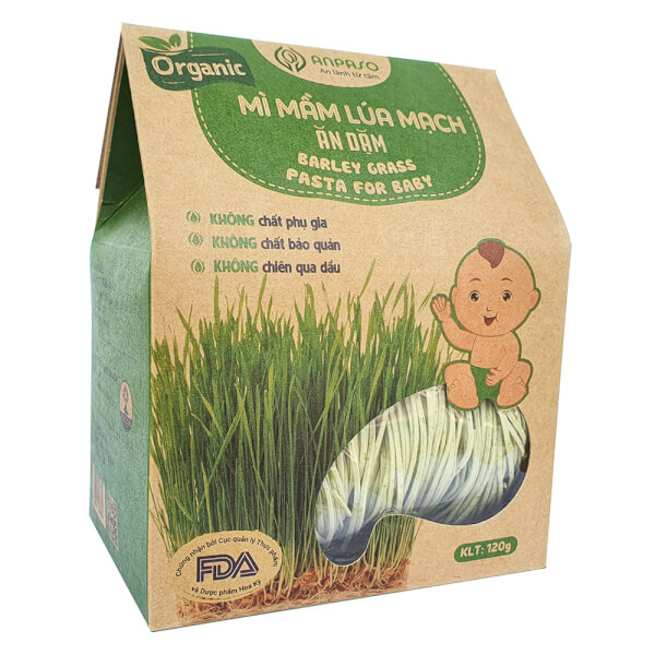 Combo 4 Mì mầm lúa mạch ăn dặm cho bé Anpaso 120g