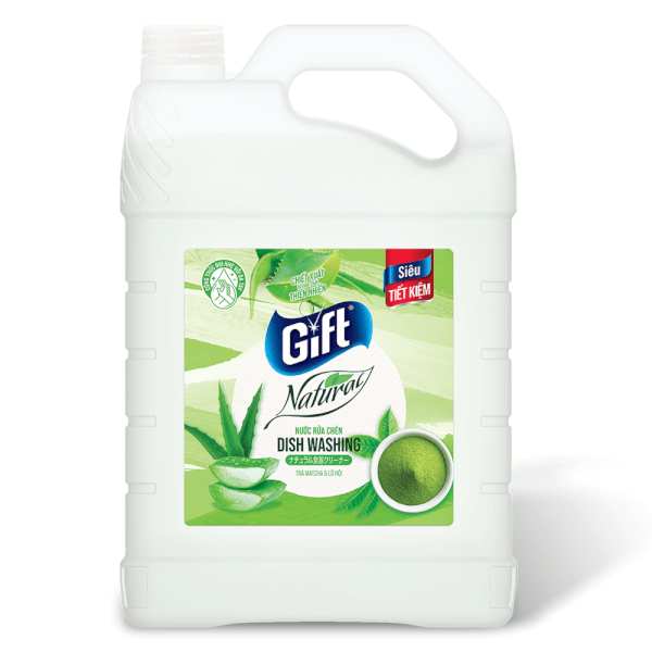 Combo 2 Nước rửa chén Gift Natural Trà Matcha & Lô Hội (3.8Kg)