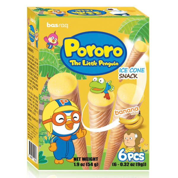 Combo 2 Bánh kem ốc quế Pororo vị chuối (54g)