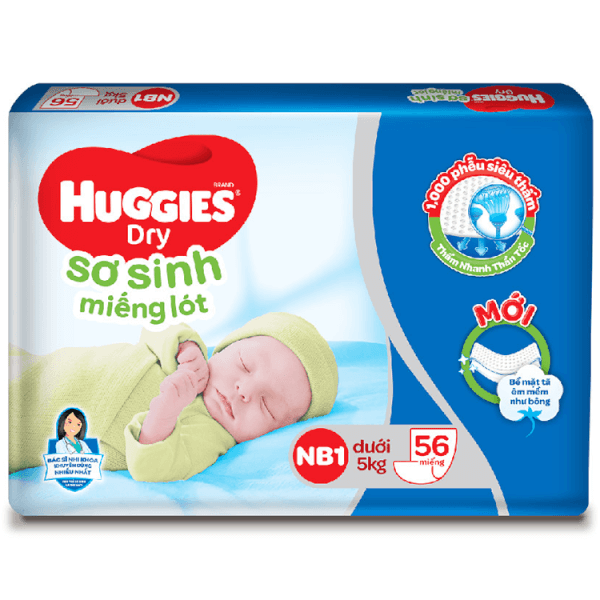 Miếng lót Huggies size Newborn 1 56 miếng (dưới 5kg)