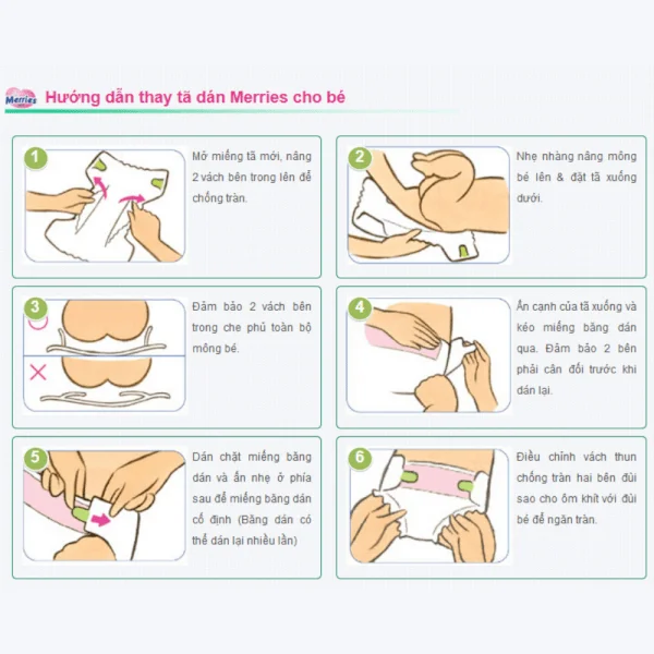 Bỉm tã dán Merries size S 82 miếng (4-8kg)