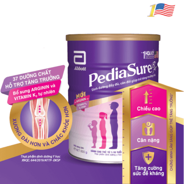 Combo 8 Thực phẩm dinh dưỡng y học cho trẻ 1-10 tuổi: Pediasure vani 850g