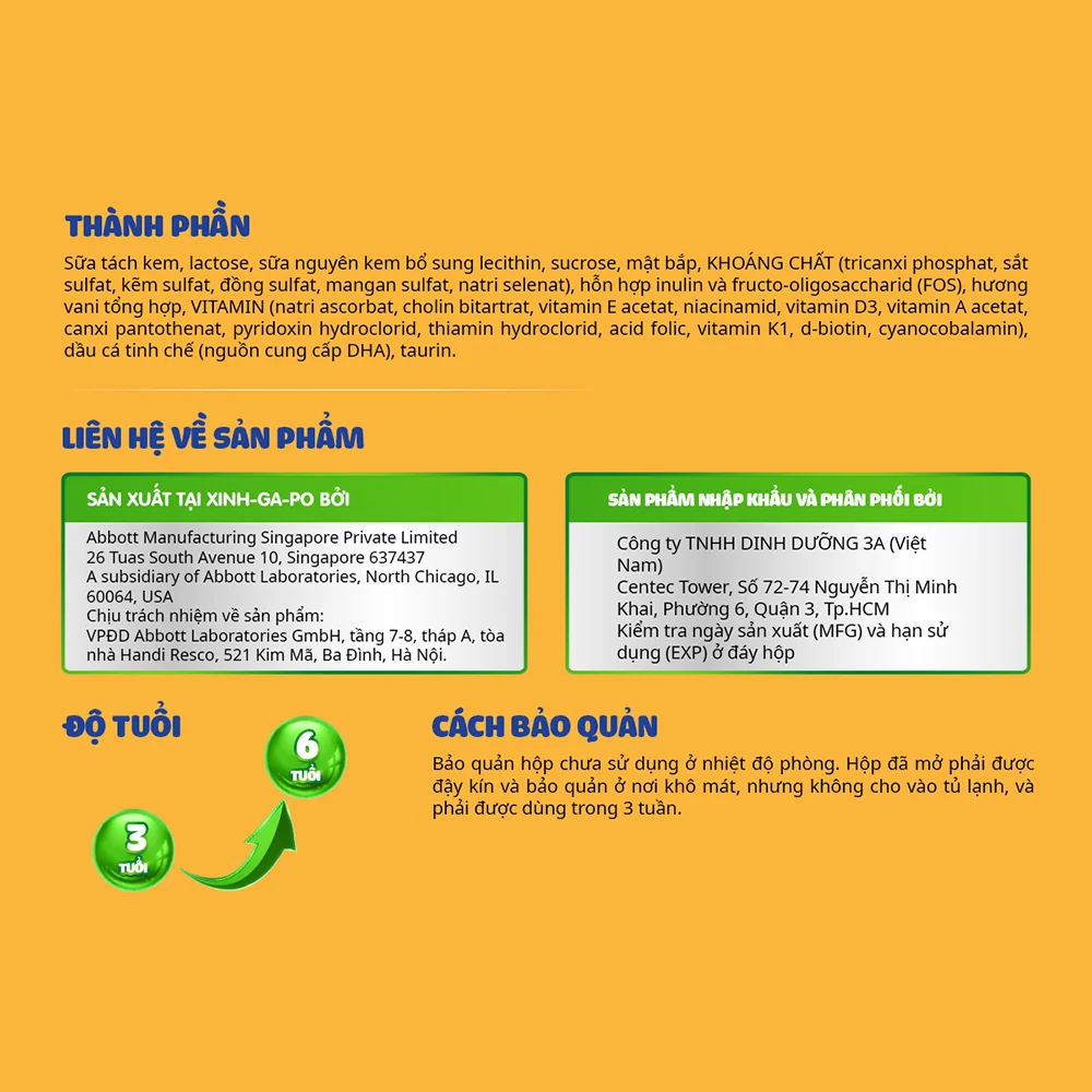 Combo 5 Sữa Abbott Grow 3+ 850g (3-6 tuổi) (tên cũ: Abbott Grow Gold 3+, giao bao bì ngẫu nhiên)