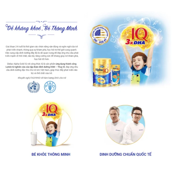 Sữa Dielac Alpha Gold IQ 2 900g (6-12 tháng)