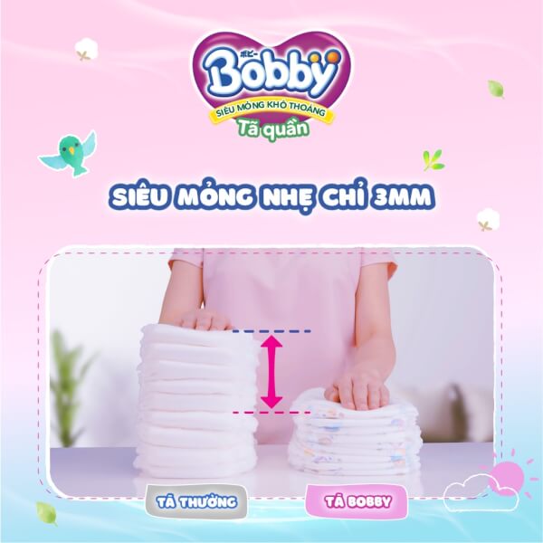 Combo 3 gói Bỉm tã quần Bobby size XL 62 miếng (12-17kg)