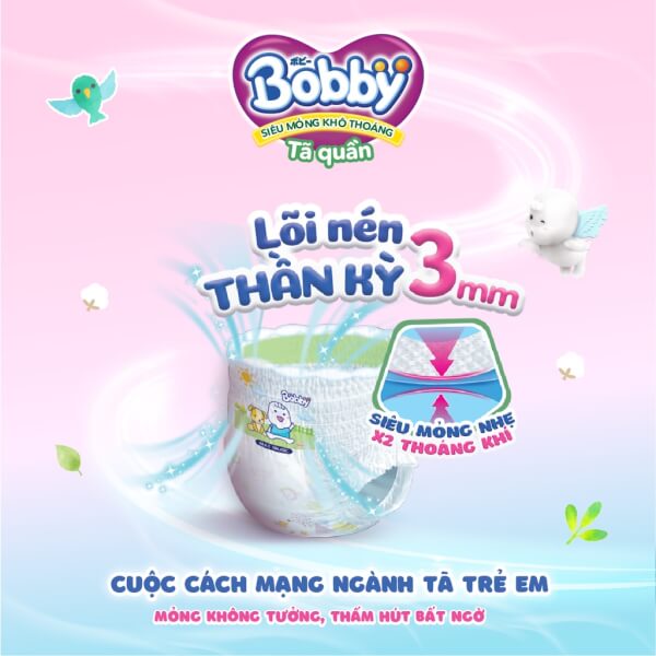 Combo 3 gói Bỉm tã quần Bobby size XL 62 miếng (12-17kg)