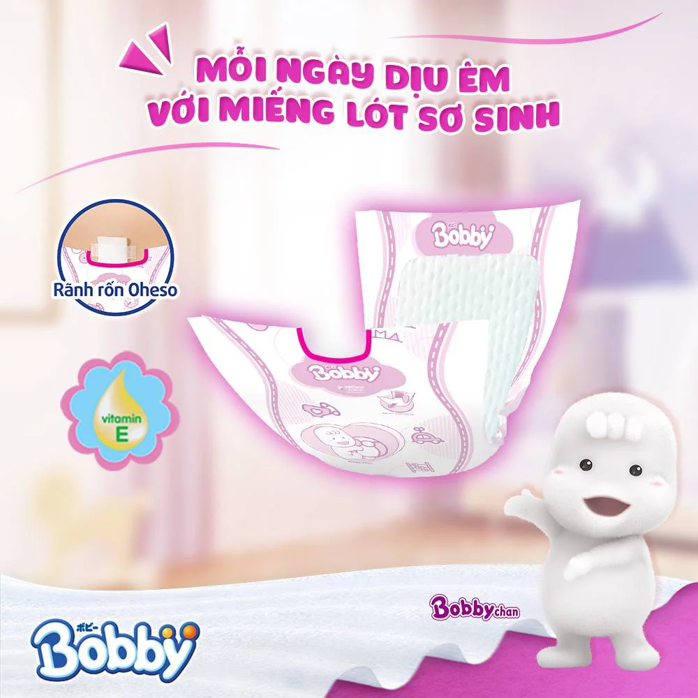 Miếng lót Bobby size Newborn 1 108 miếng (dưới 5kg) (giao bao bì ngẫu nhiên)