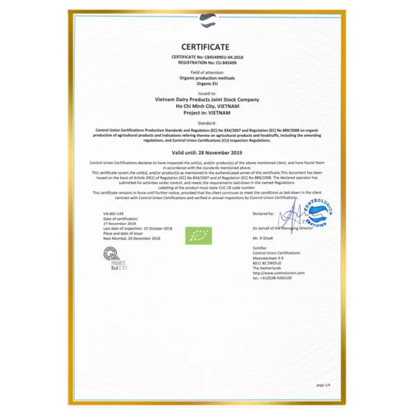 Sữa Vinamilk Organic Gold 2 350g (6-12 tháng)