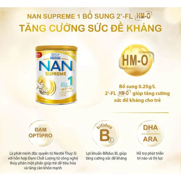 Sữa Nan Supreme 1 (2HMO) 400g (0-6 tháng)
