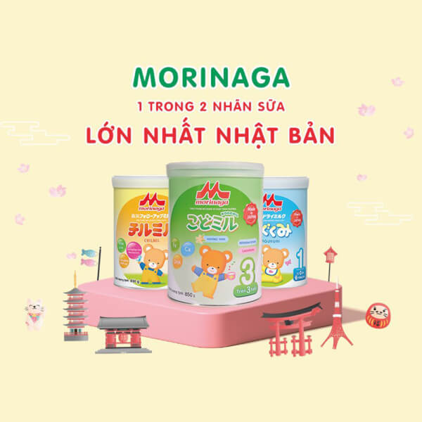 Combo 5 lon Sữa Morinaga số 3 850g hương vani (Kodomil, trên 3 tuổi)