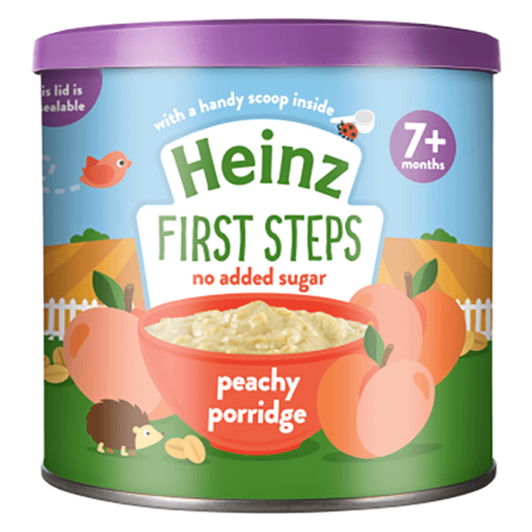 Thức ăn bổ sung dành cho trẻ từ 7 tháng tuổi trở lên: Cháo Đào - Heinz Peachy Porridge