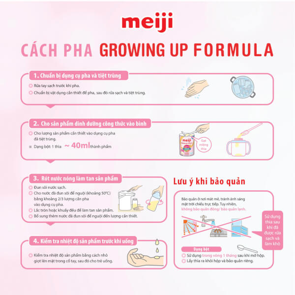 Combo 2 lon Sữa Meiji Growing up Formula 800g (12-36 tháng)