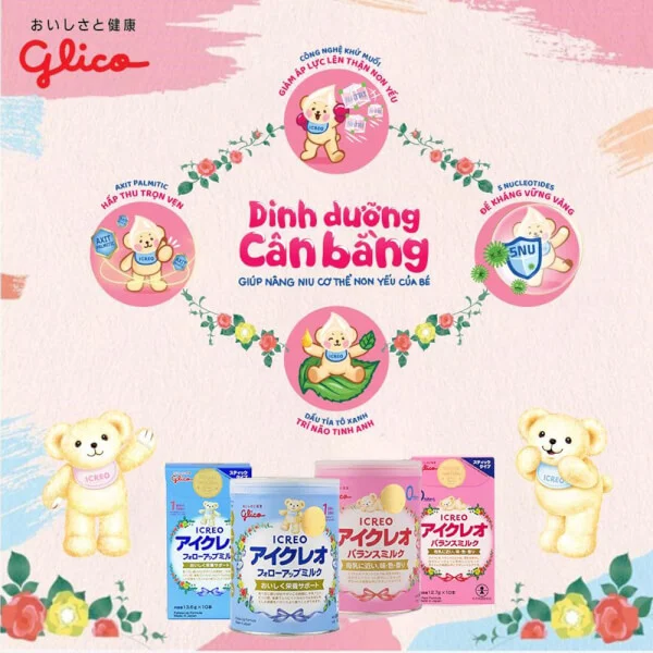 Combo 2 Sữa Glico Icreo số 1 136g (9-36 tháng)