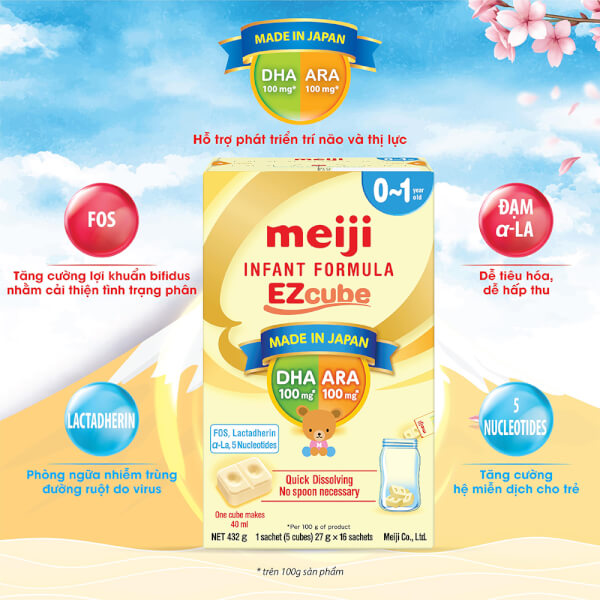 Combo 2 hộp Sữa Meiji thanh Infant Formula 432g (0-12 tháng)