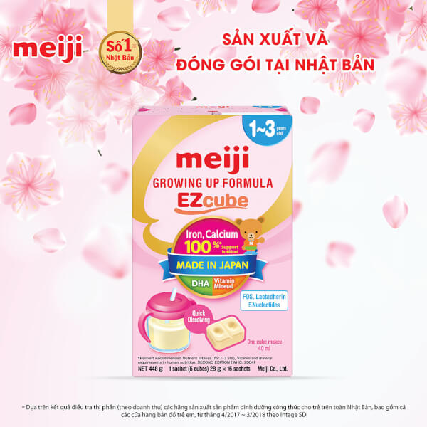 Combo 2 hộp Sữa Meiji thanh Growing up Formula 448g (12-36 tháng)