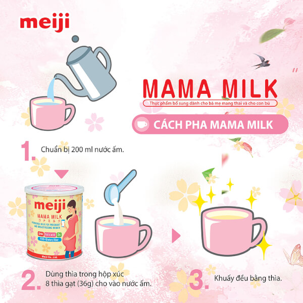 Combo 2 lon Sữa bầu Meiji mama 350g
