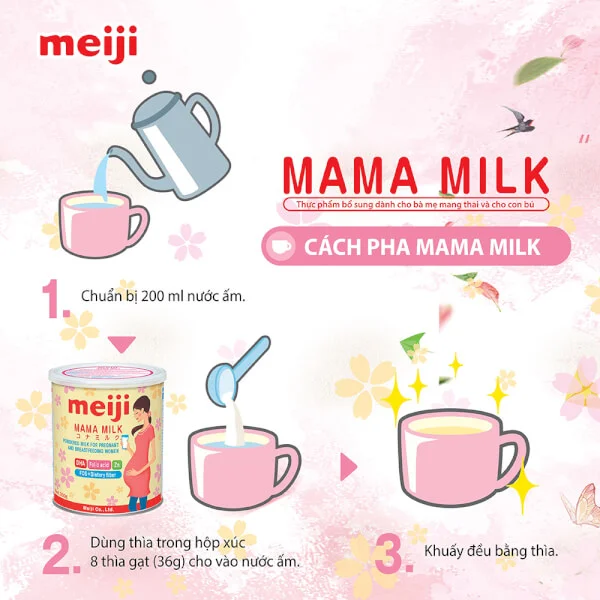 Combo 2 lon Sữa bầu Meiji mama 350g