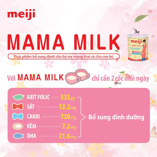 Combo 2 lon Sữa bầu Meiji mama 350g