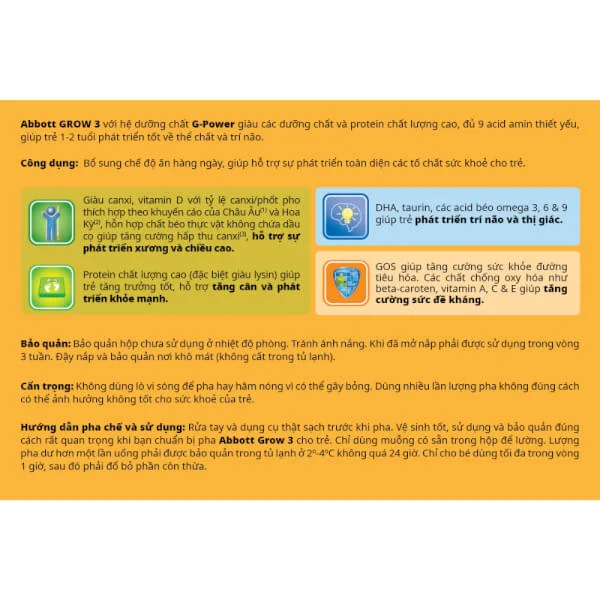 Combo 4 lon Sữa Abbott Grow 3 900g (1-2 tuổi)