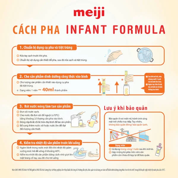 Combo 3 hộp Sữa Meiji thanh Infant Formula 432g (0-12 tháng)