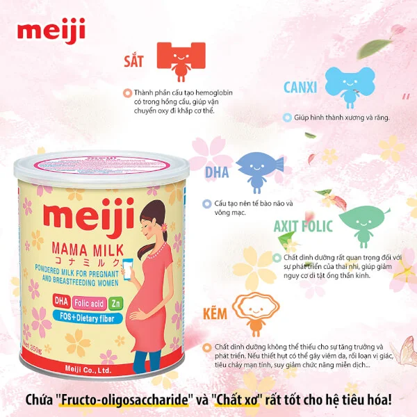 Combo 3 lon Sữa bầu Meiji mama 350g