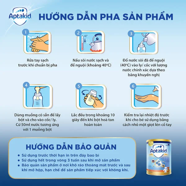 Combo 4 lon Thực phẩm bổ sung Aptakid số 3 900g (trên 2 tuổi)