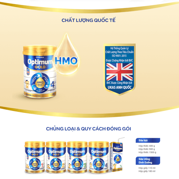 Combo 3 lon Sữa Vinamilk Optimum Gold 2 800g (6-12 tháng)