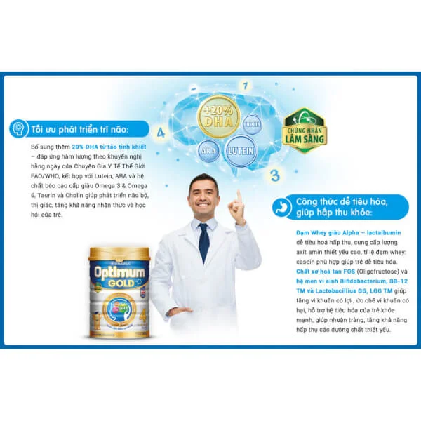 Combo 2 lon Sữa Vinamilk Optimum Gold 1 800g (0-6 tháng)