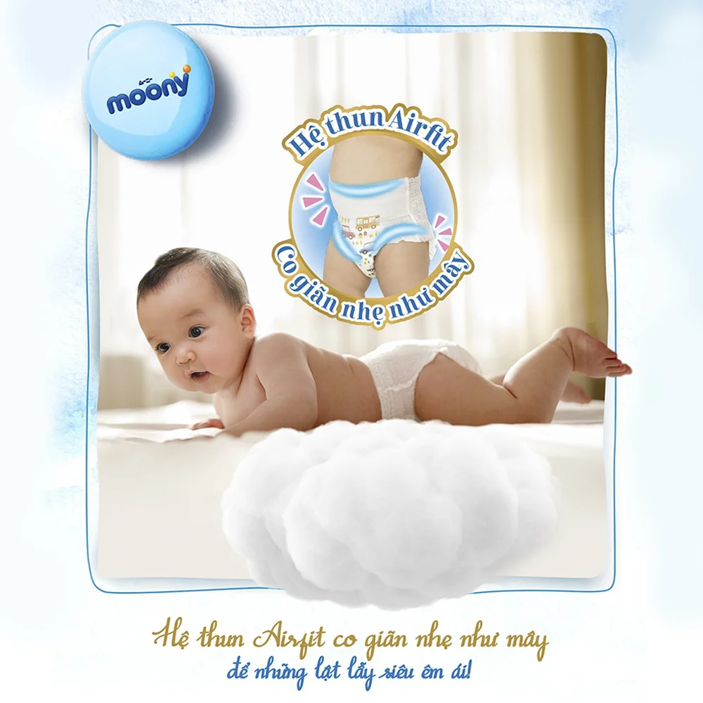 Combo 2 gói Bỉm tã quần Moony bé trai size XL 38 miếng (12-22kg)