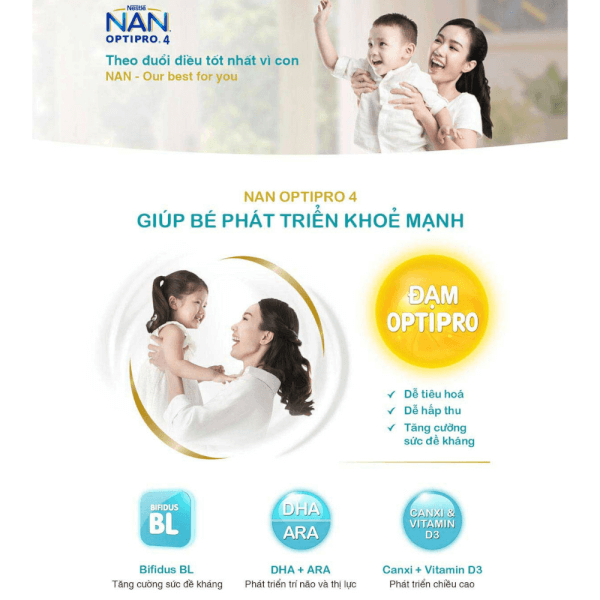 Sữa Nan Optipro 4 1.7kg, HMO (2-6 tuổi)