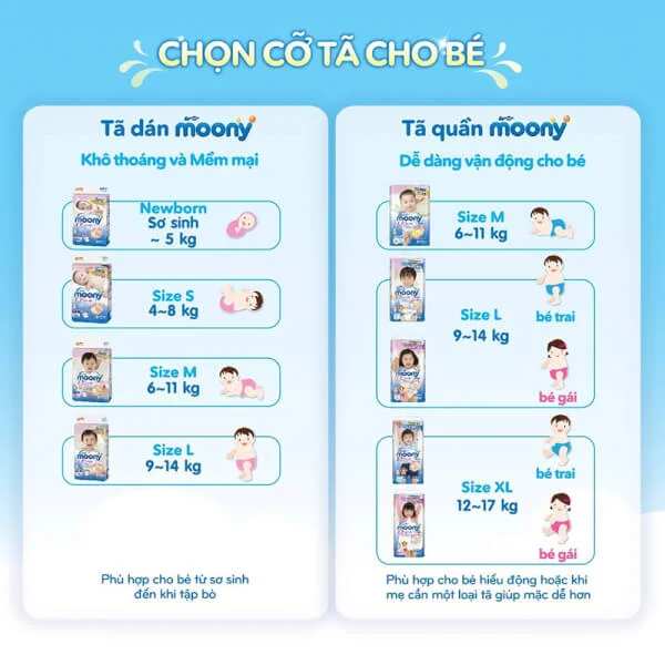 Combo 6 Bỉm tã quần Moony bé gái size XL 38 miếng (12-22kg)