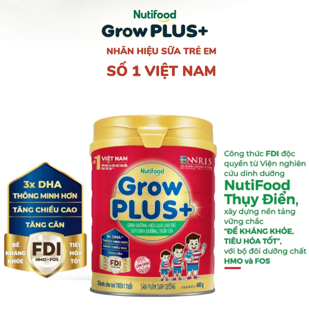 Sữa GrowPLUS+ Đỏ 1+ 900g (1-2 tuổi) (Giao bao bì ngẫu nhiên)