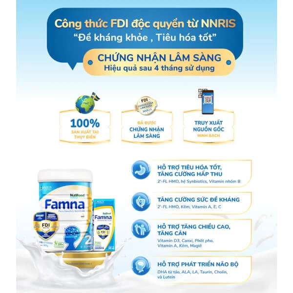 Sữa Famna Số 2 850g (6-12 tháng tuổi)