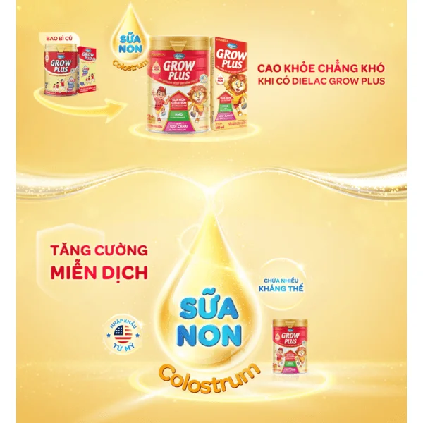 Combo 2 Dielac Grow Plus 2+, 2-10 tuổi, 850g