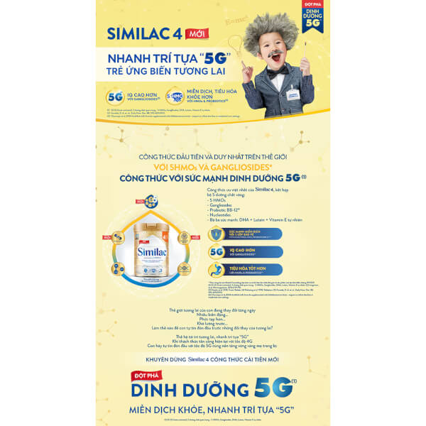 Combo 5 Sữa Similac 5G số 4 900g (2-6 tuổi)