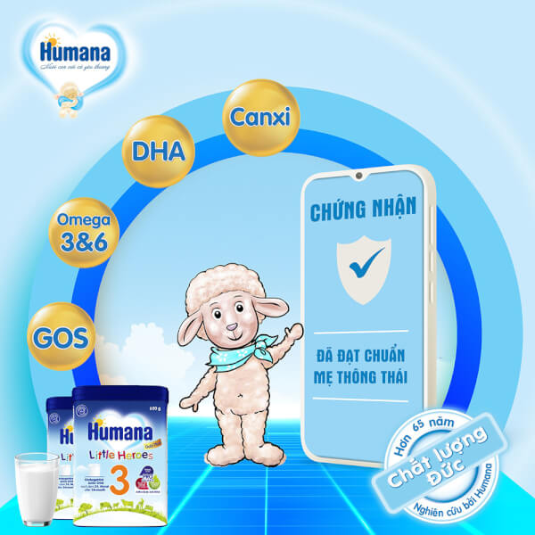 Sữa Humana Gold Plus 3 650g (Trên 2 tuổi)