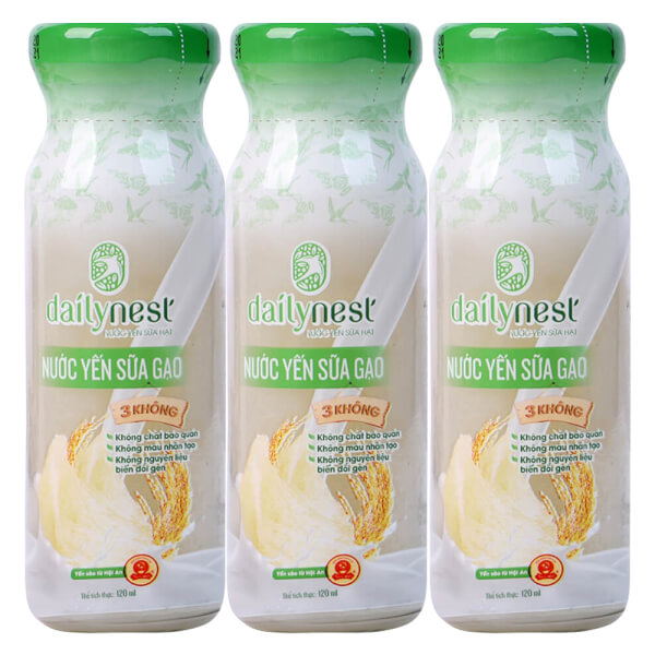 Combo 3 Dailynest Nước Yến Sữa Gạo 120ml