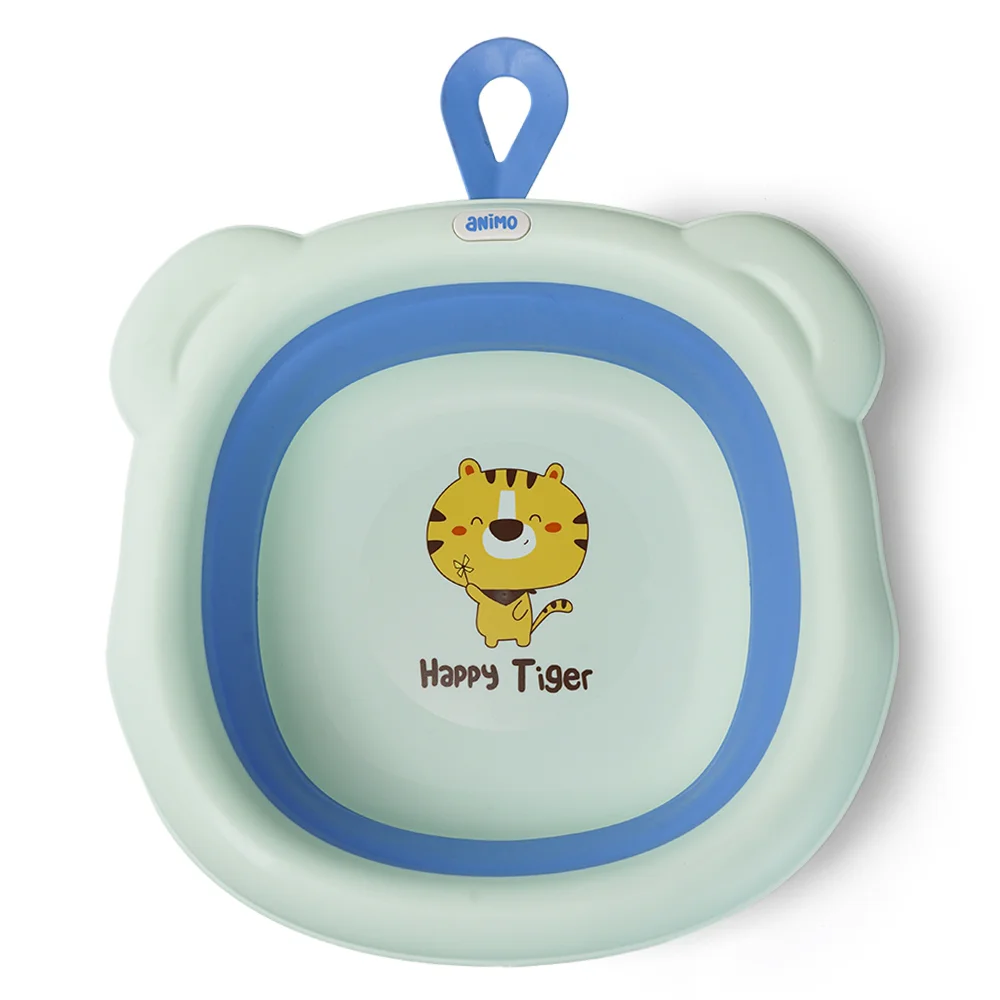 Chậu rửa mặt gấp gọn cho bé Animo (Xanh)