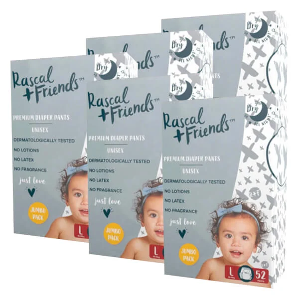Combo 5 Tã quần Rascal Friends (L, 10-15kg, 52 miếng)