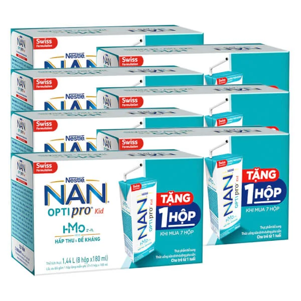 Combo 7 lốc Thực phẩm bổ sung Nestlé NAN OPTIPRO Kid 180ml