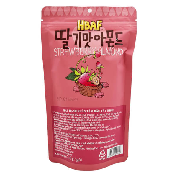 Hạt Hạnh Nhân tẩm Dâu Tây HBAF 210g