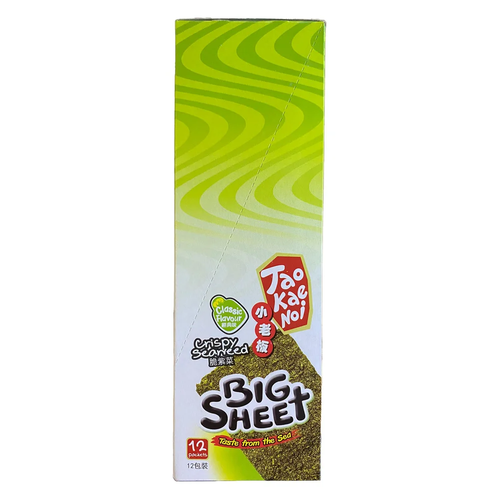 Bánh Snack Rong biển giòn Cậu chủ Taokaenoi Big Sheet vị truyền thống (12 gói/hộp)
