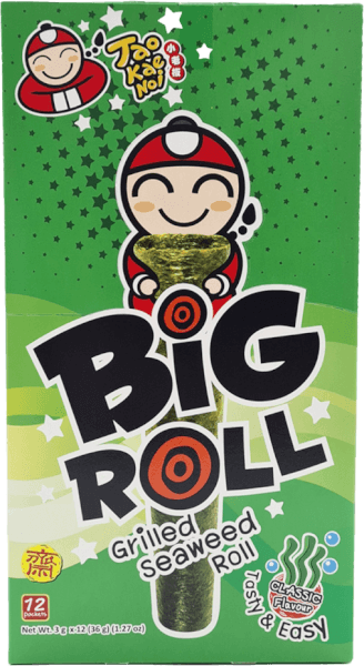 Bánh Snack rong biển nướng giòn Taokaenoi Big Roll vị truyền thống (12gói/hộp)