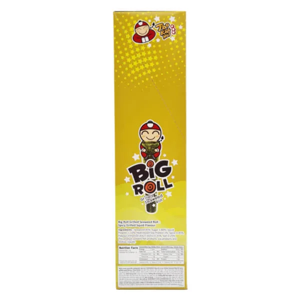 Bánh Snack rong biển nướng giòn Taokaenoi Big Roll vị mực (6 gói/hộp)