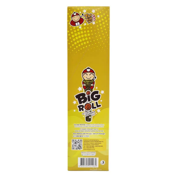 Bánh Snack rong biển nướng giòn Taokaenoi Big Roll vị mực (6 gói/hộp)