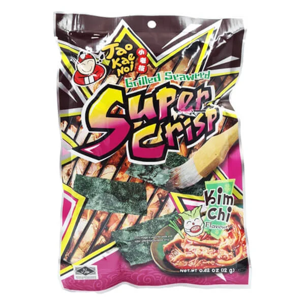 Bánh Snack Rong biển nướng giòn Cậu chủ nhỏ TAOKAENOI Super Crisp vị Kim chi