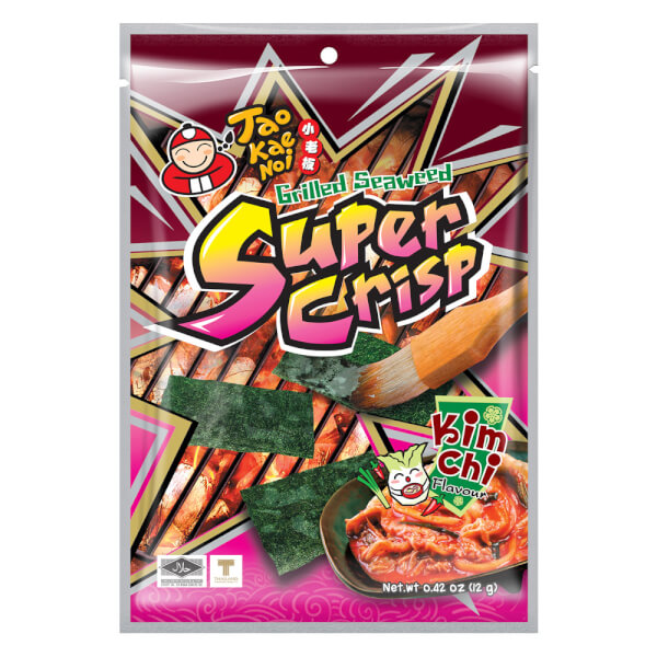Bánh Snack Rong biển nướng giòn Cậu chủ nhỏ TAOKAENOI Super Crisp vị Kim chi